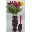 Set vaze decorative din lemn sculptate