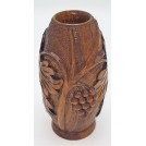Set vaze decorative din lemn sculptate